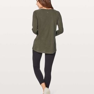 Lululemon Emerald Long Sleeve, Dark Olive Top, Size 6